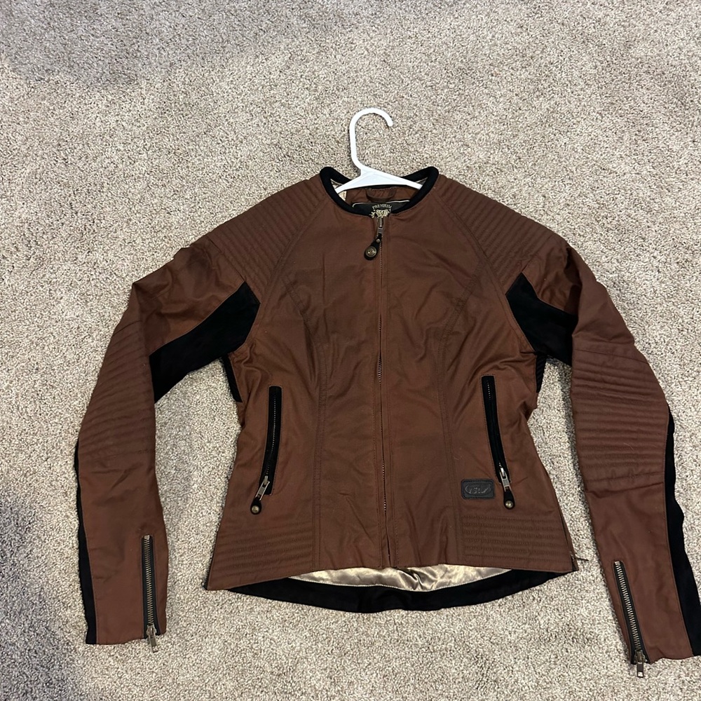 Brown Women's Moto-Style Leather Jacket
